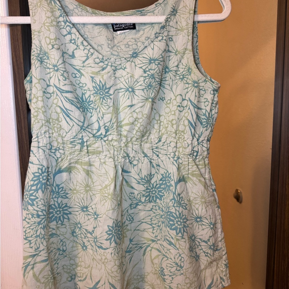 Patagonia Women's Floral Blouse - Blue and Cream